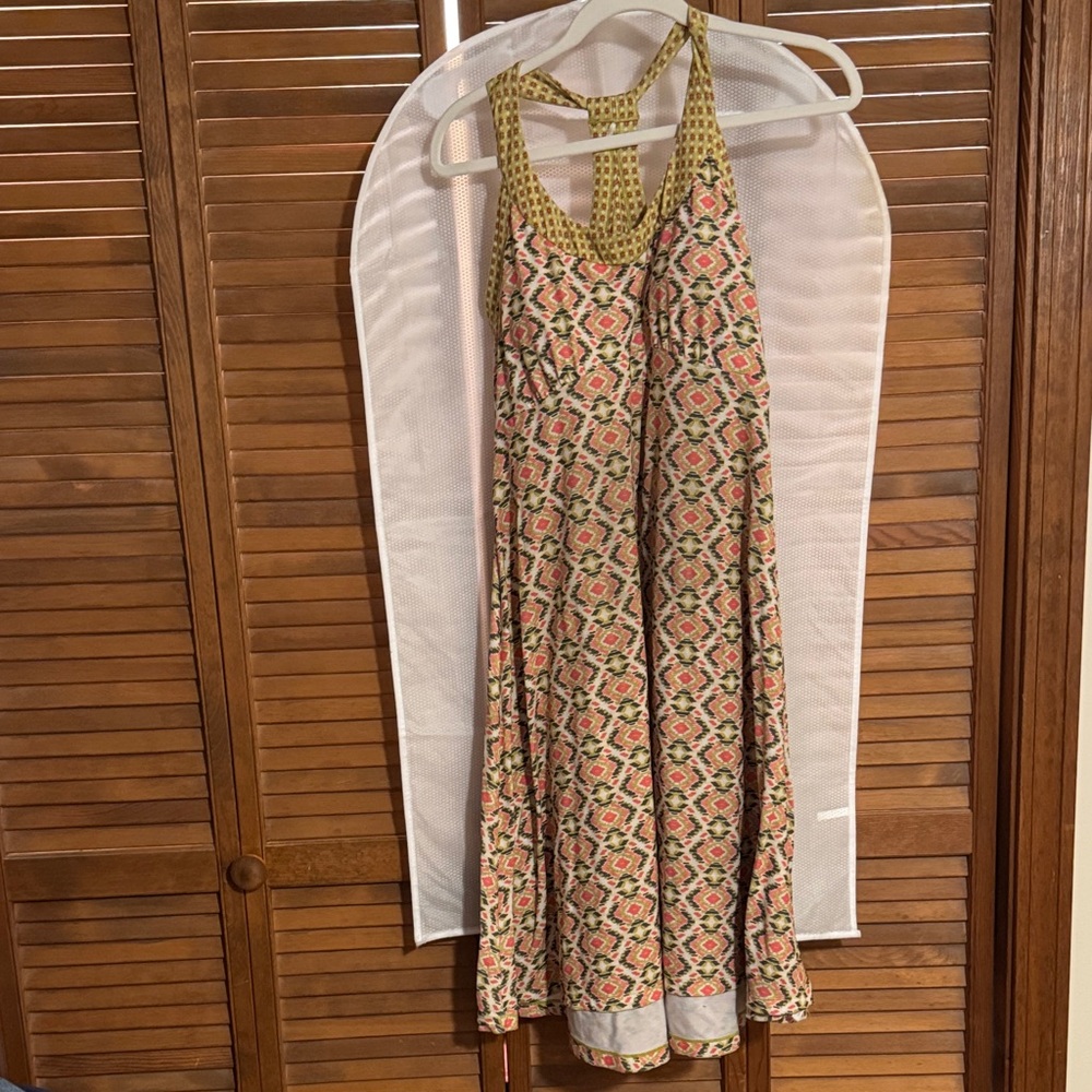 Prana Geometric Floral Maxi Dress - Pink and Green
